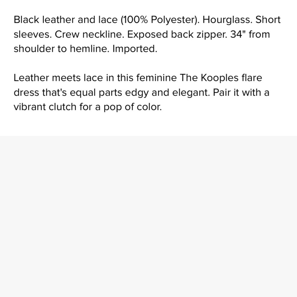 The Kooples lace and leather dress size 4 - Picture 4 of 8